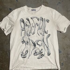 White and black Alfric Eden graphic tee